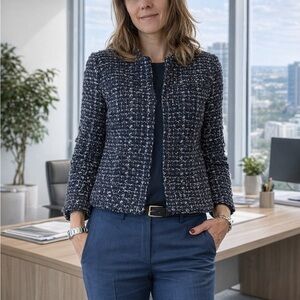 J. Crew Navy Textured Blazer